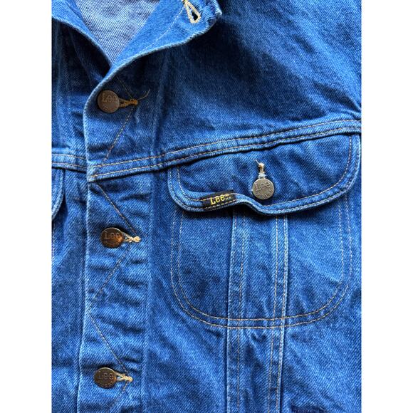 Vintage 90s Lee Denim Trucker Jean Jacket Size 40 Regular Size Medium - Picture 4 of 8